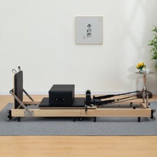 Nash Foldable Oak Wood Pilates Reformer Bed